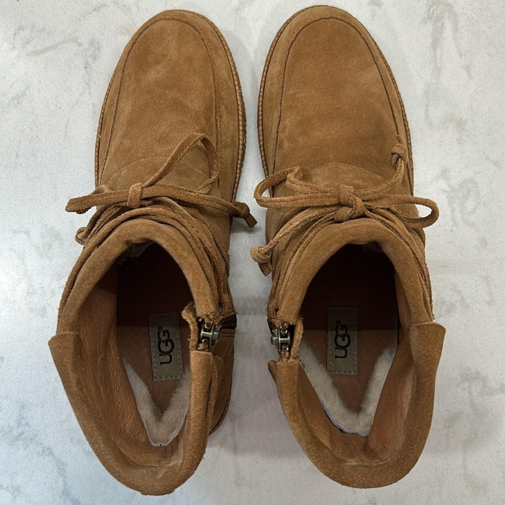 Ugg Women's Reid Suede Leather - Chestnut Boots - Picture 8 of 16